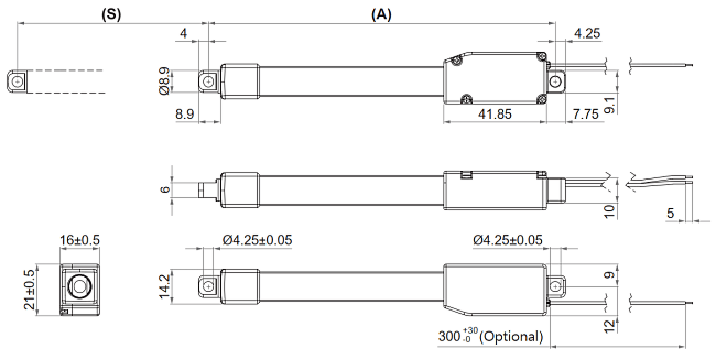 Abmessungen Linearantrieb MKS1-L