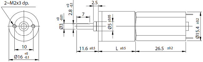 Serie PG160 - Abmessungen Gleichstrommotor mit Planetengetriebe